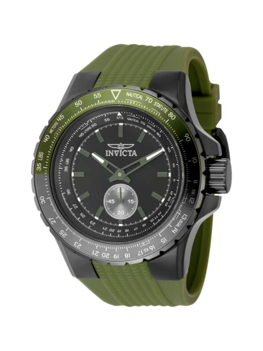 Мужские часы Invicta Aviator Quartz с черным циферблатом 49323 — изображение 1 из 1, оттенок зеленый