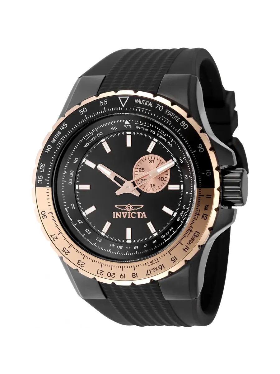 Мужские кварцевые часы Invicta Aviator с черным циферблатом, модель 49725 — изображение 1 из 1