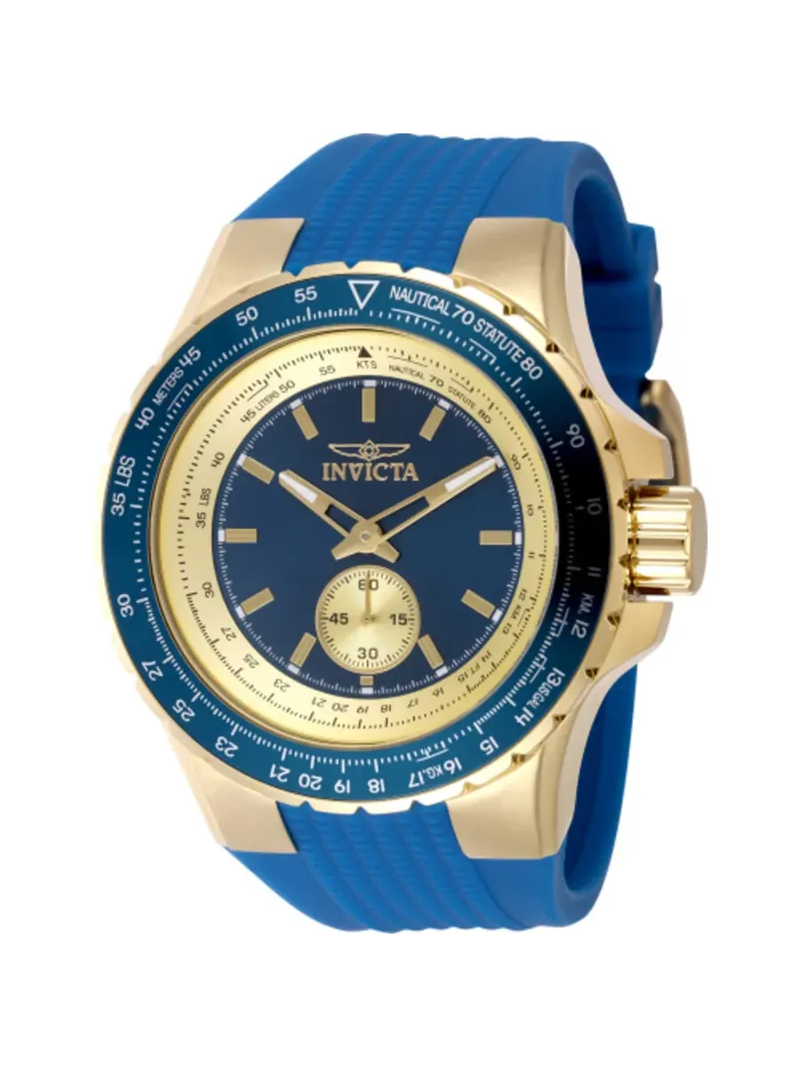 Мужские часы Invicta Aviator Quartz с синим циферблатом 49307 — изображение 1 из 1, оттенок золотистый синий