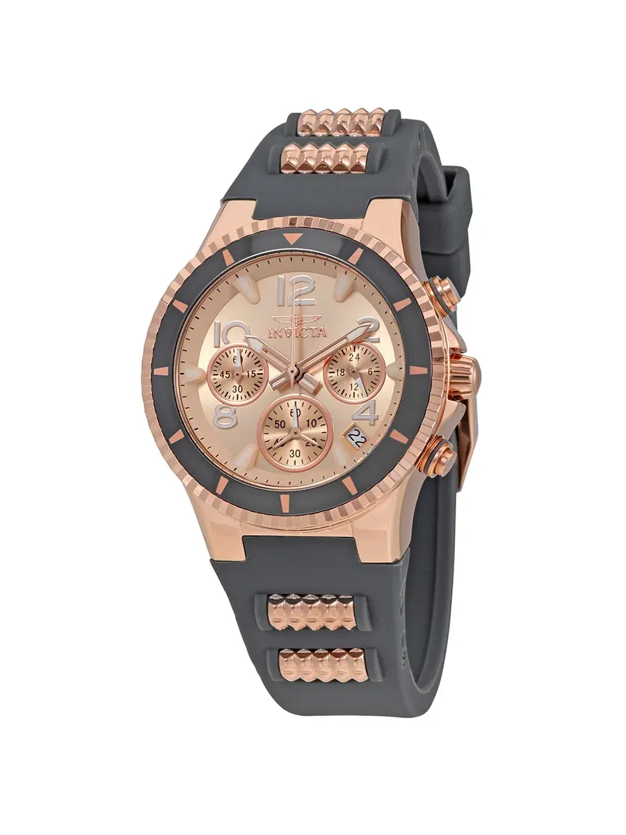 Женские часы Invicta BLU Chronograph с розовым циферблатом 24189 — изображение 1 из 3, оттенок розовый золотистый