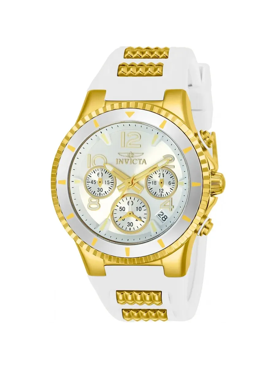 Женские часы Invicta BLU Chronograph с серебристым циферблатом 24187 — изображение 1 из 1, оттенок желтый золотистый