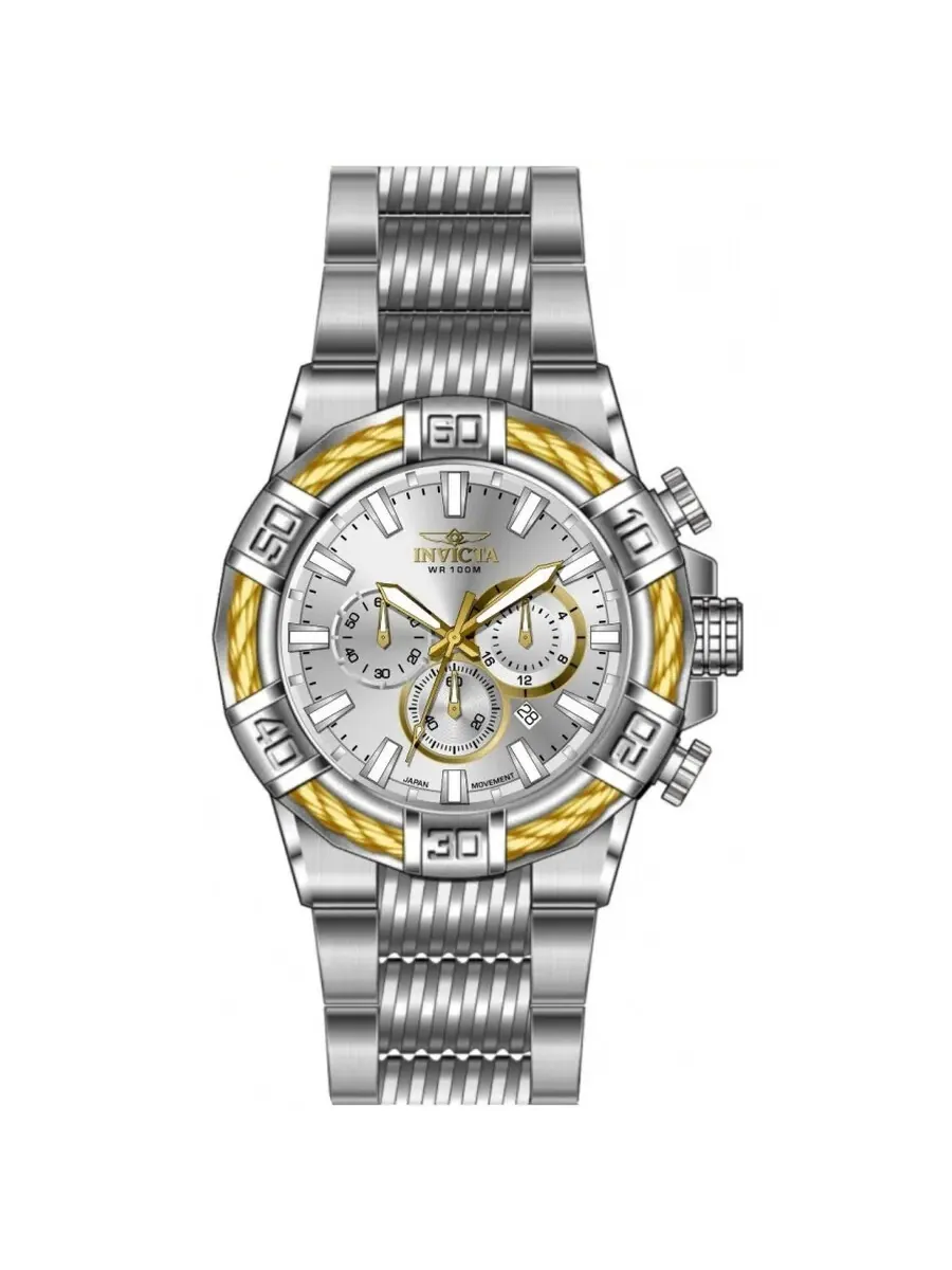 Мужские кварцевые часы Invicta Bolt Chronograph GMT с серебристым циферблатом, артикул 49901 — изображение 1 из 1