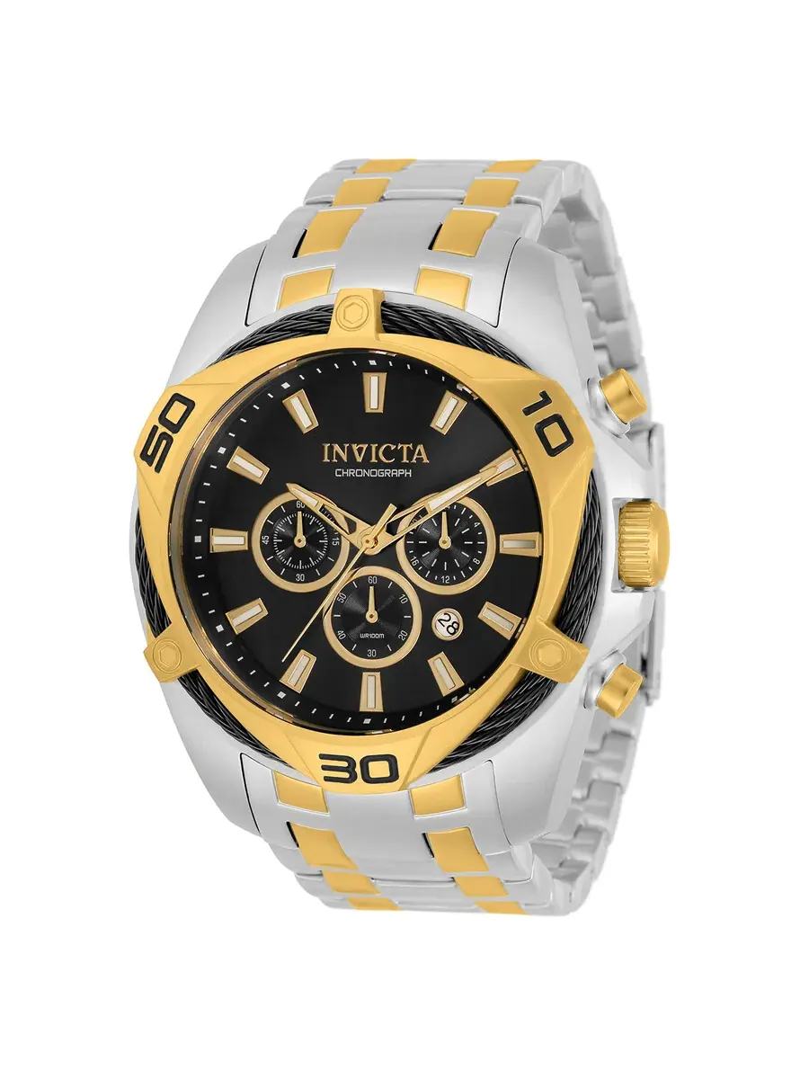 Мужские часы Invicta Bolt Chronograph с кварцевым механизмом, черным циферблатом, модель 34124 — изображение 1 из 1