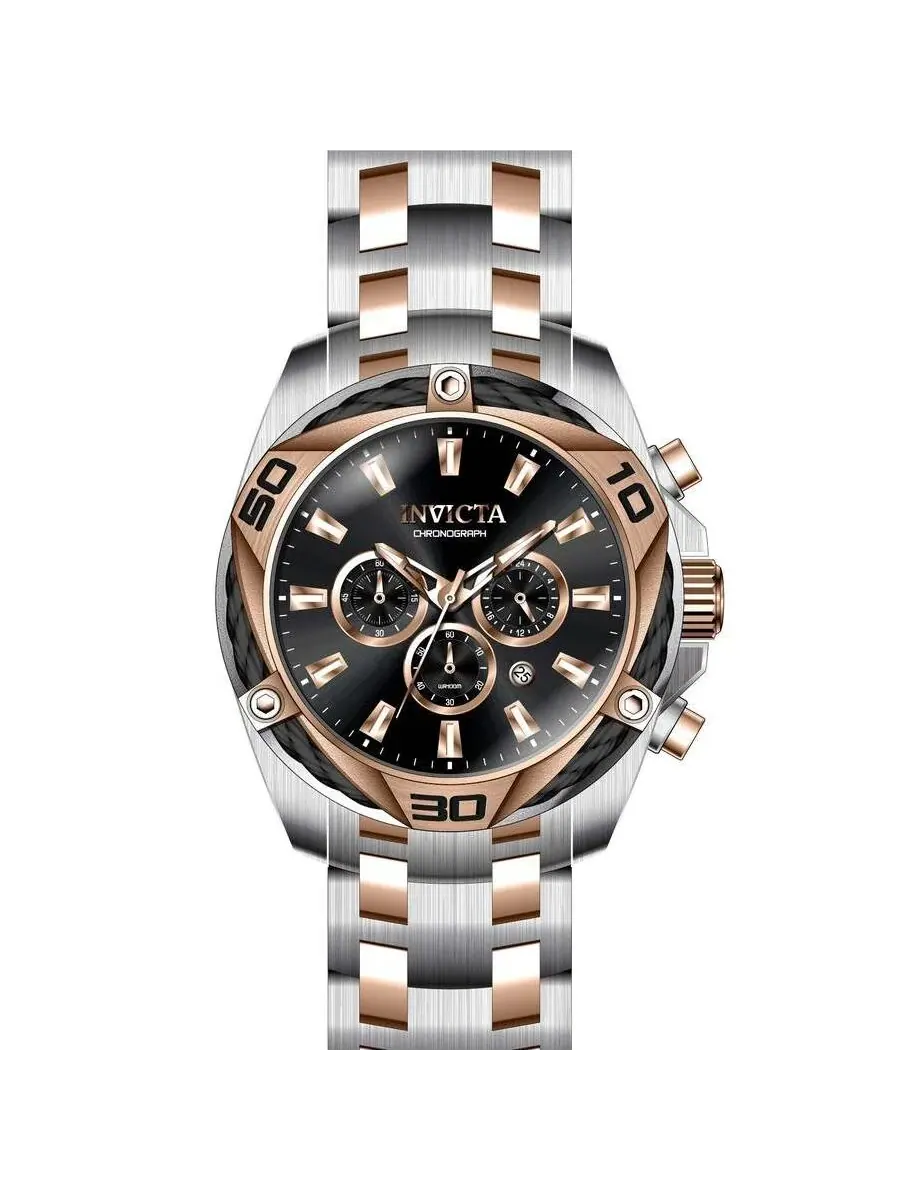 Мужские часы Invicta Bolt Chronograph с кварцевым механизмом и черным циферблатом 34129 — изображение 1 из 1