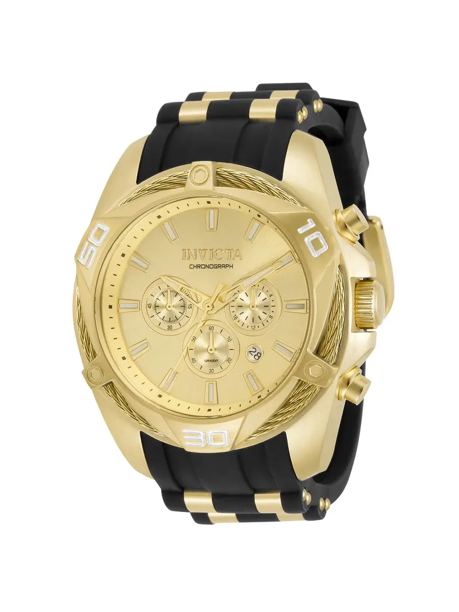 Мужские часы Invicta Bolt Chronograph с кварцевым механизмом и золотым циферблатом 34142 — изображение 1 из 1