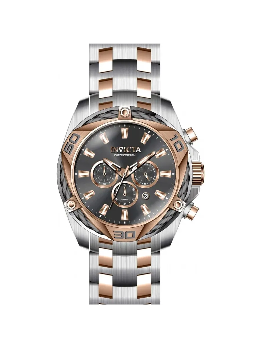 Мужские часы Invicta Bolt Chronograph с кварцевым механизмом и серым циферблатом 34135 — изображение 1 из 1