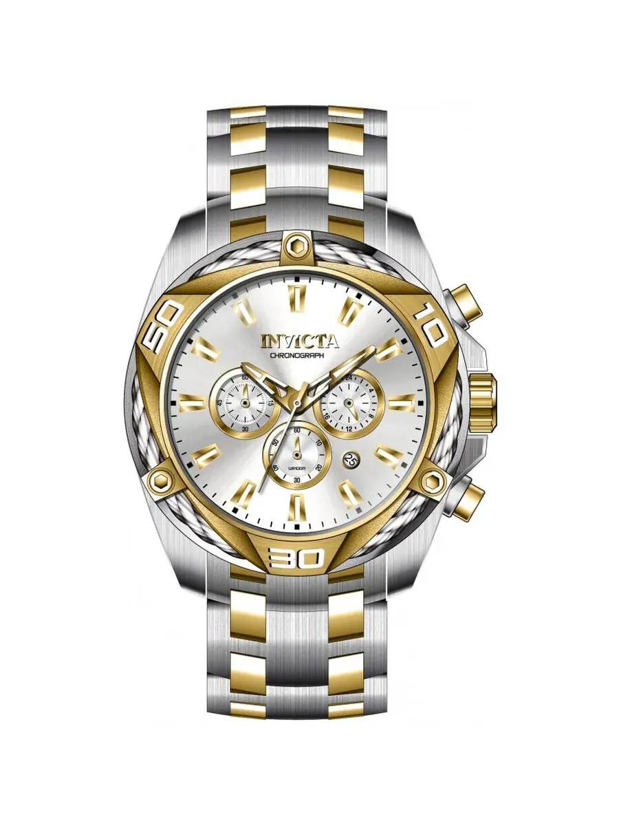 Мужские кварцевые часы Invicta Bolt Chronograph с серебристым циферблатом, модель 34126 — изображение 1 из 1
