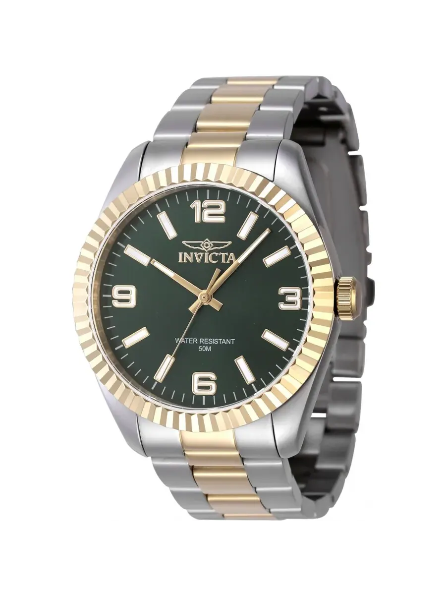 Мужские часы Invicta Specialty Quartz с зеленым циферблатом, модель 47455 — изображение 1 из 1, оттенок золотистый