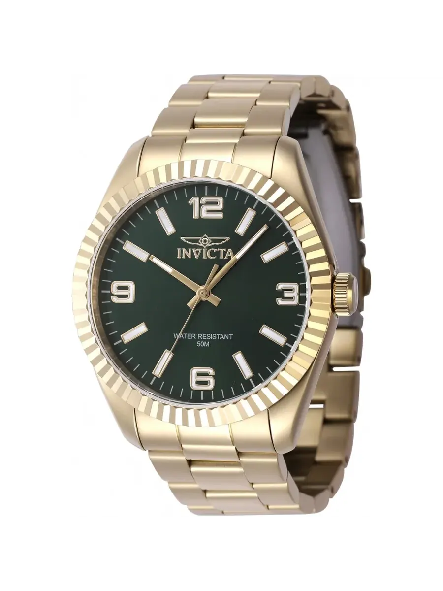 Мужские часы Invicta Specialty Quartz с зеленым циферблатом, модель 47459 — изображение 1 из 1, оттенок золотистый
