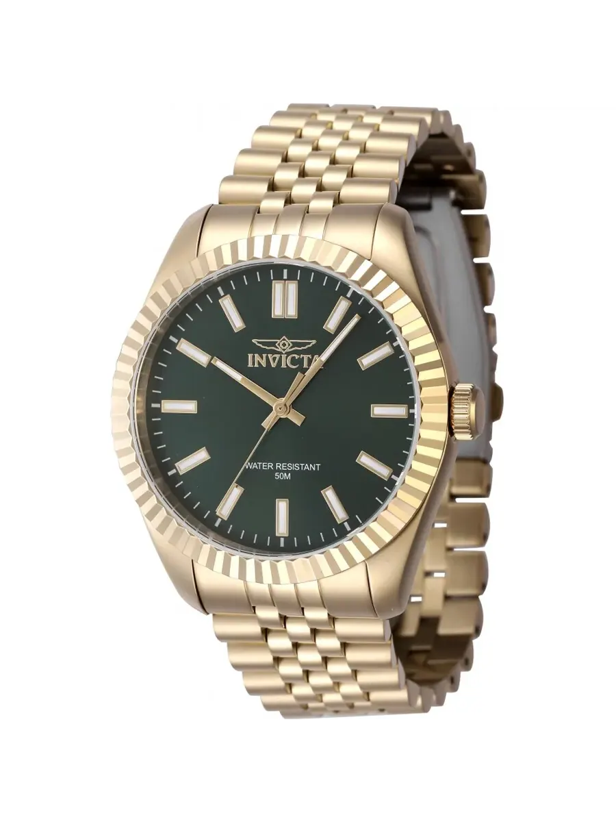 Мужские кварцевые часы Invicta Specialty с зеленым циферблатом, модель 47489 — изображение 1 из 1, оттенок золотистый