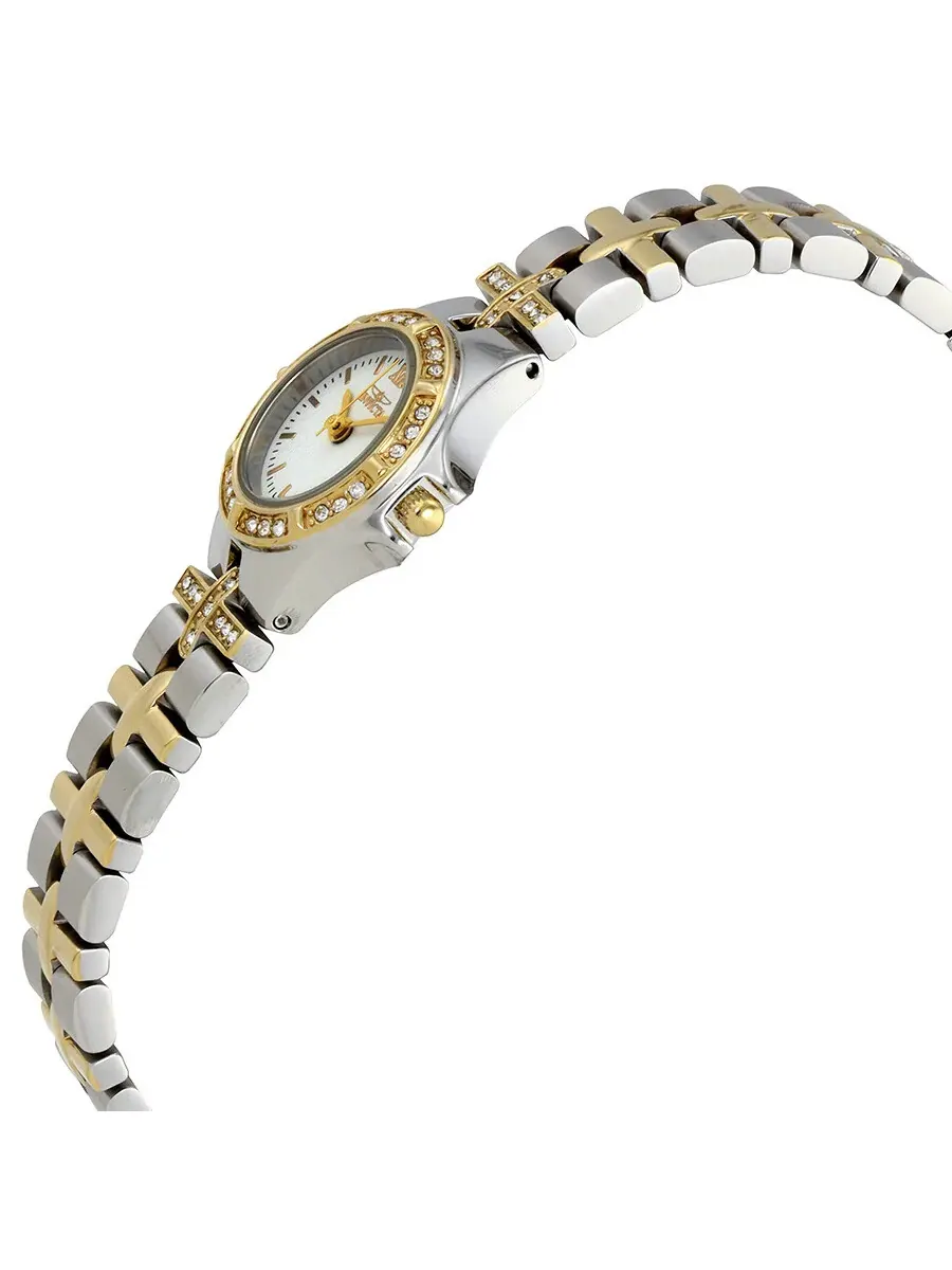 Женские часы Invicta Wildflower с белым циферблатом и двухцветным корпусом 0133 — изображение 2 из 3, оттенок золотистый