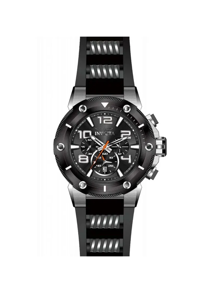 Мужские часы Invicta Speedway Chronograph с черным циферблатом и черным полиуретановым покрытием — изображение 2 из 2