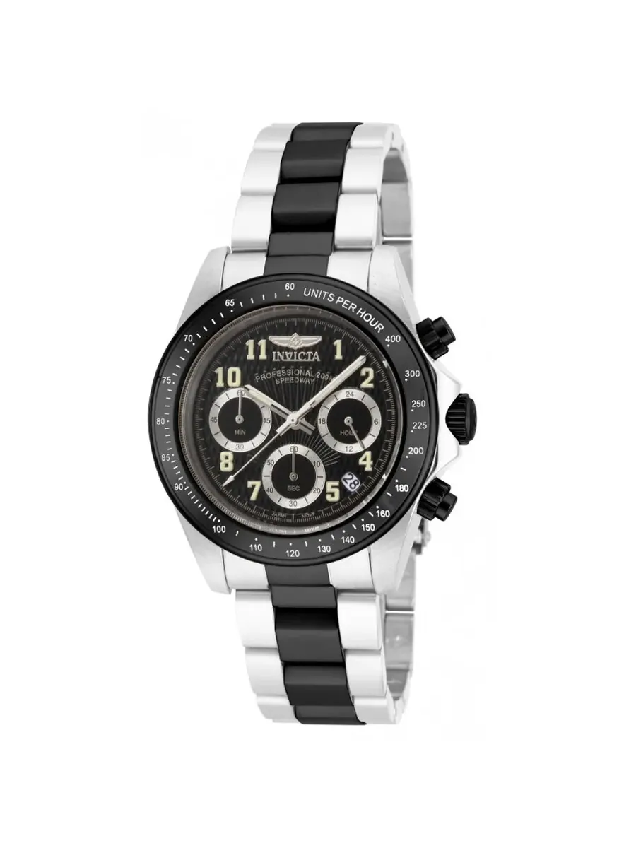 Мужские часы Invicta Speedway Chronograph с черным циферблатом и двухцветной отделкой, модель 17031 — изображение 1 из 1