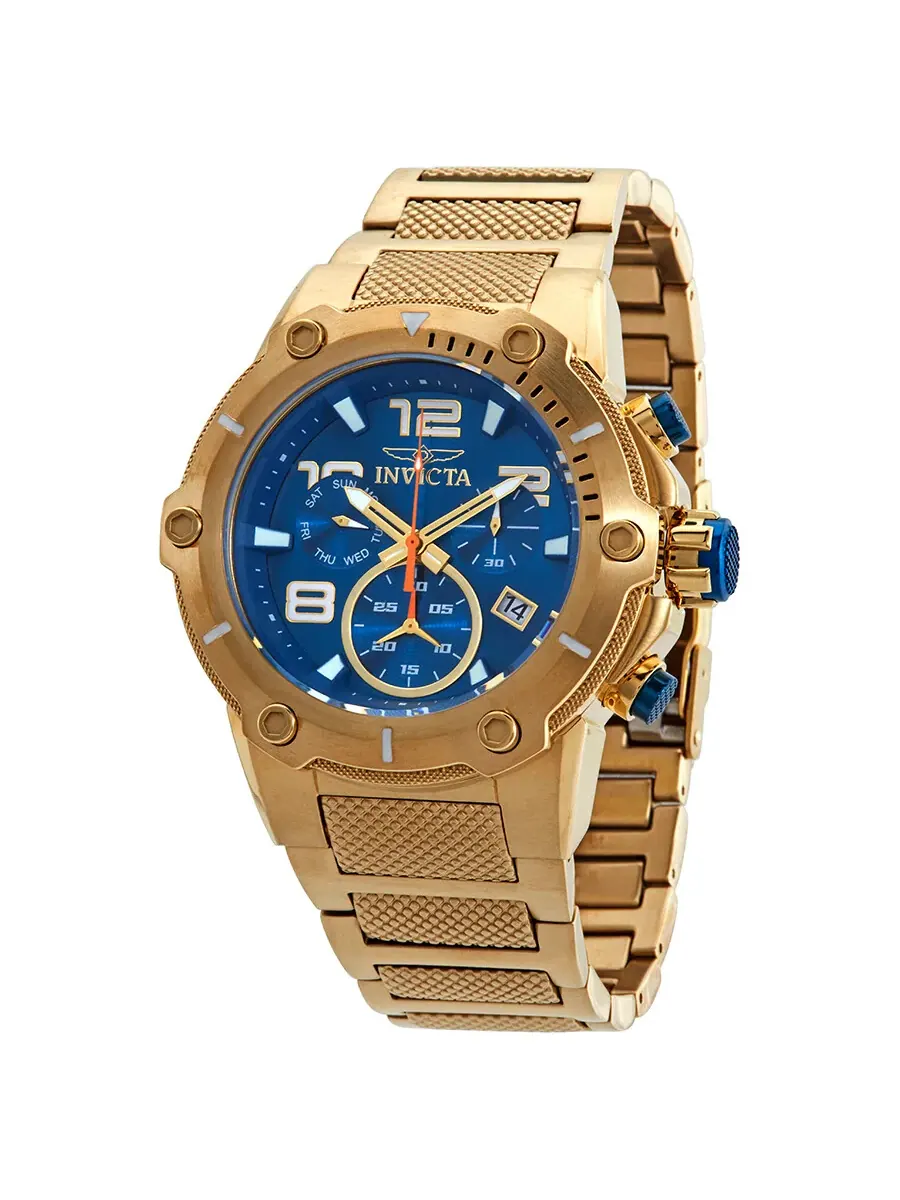 Мужские часы Invicta Speedway Chronograph с синим циферблатом и позолоченным ионным покрытием 19532 — изображение 1 из 3