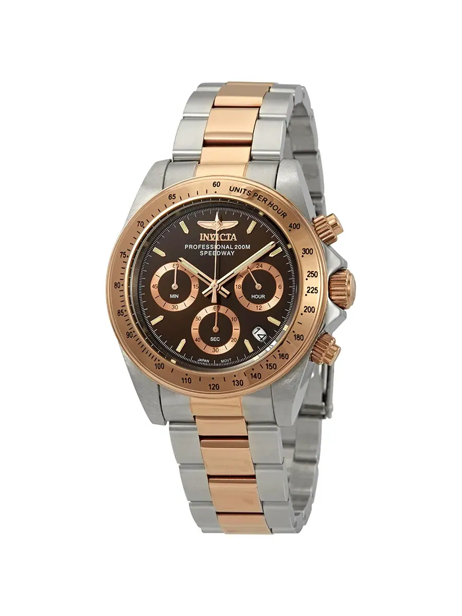 Мужские часы Invicta Speedway Chronograph с коричневым циферблатом и двухцветным корпусом, модель — изображение 1 из 3