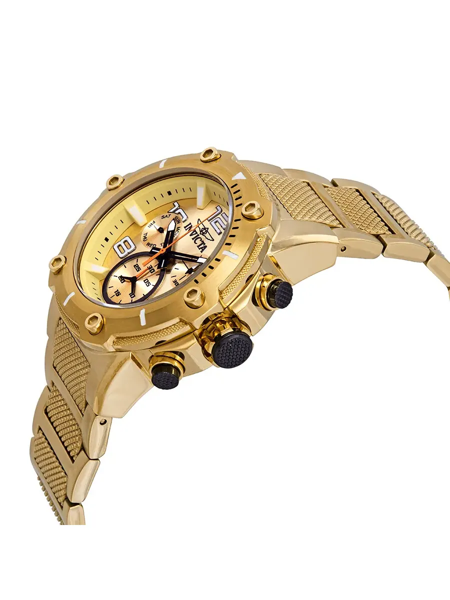 Мужские часы Invicta Speedway Chronograph с шампаневым циферблатом и золотым ионным покрытием 19529 — изображение 2 из 3