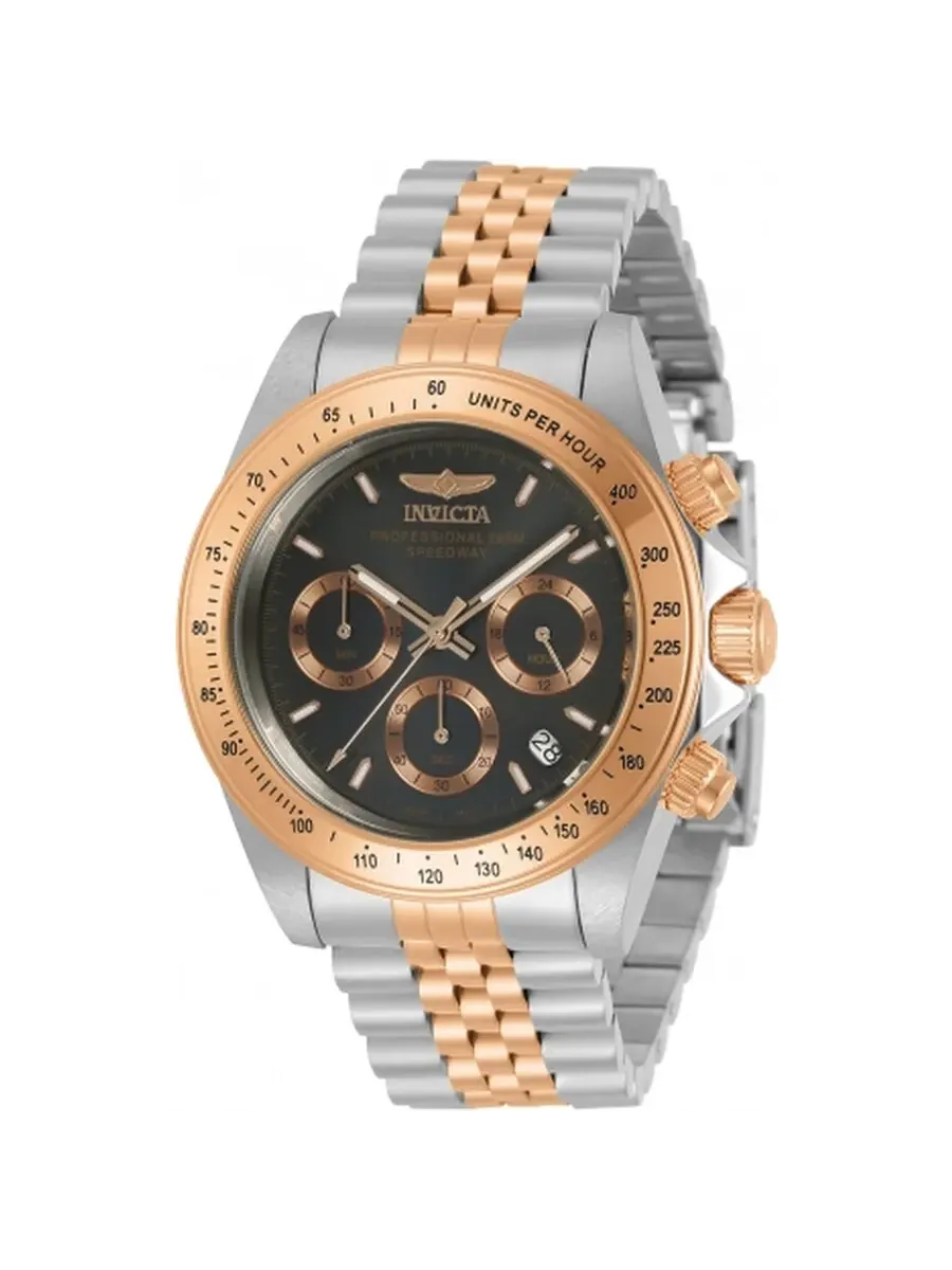 Мужские часы Invicta Speedway Chronograph Quartz с черным циферблатом 30992 — изображение 1 из 1, оттенок розовый золотистый