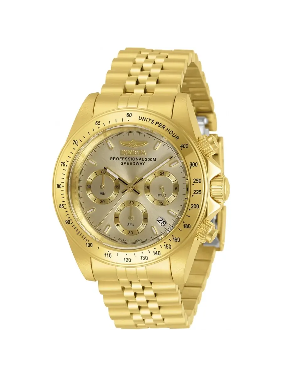Мужские часы Invicta Speedway Chronograph Quartz с золотым циферблатом 30997 — изображение 1 из 1, оттенок желтый золотистый