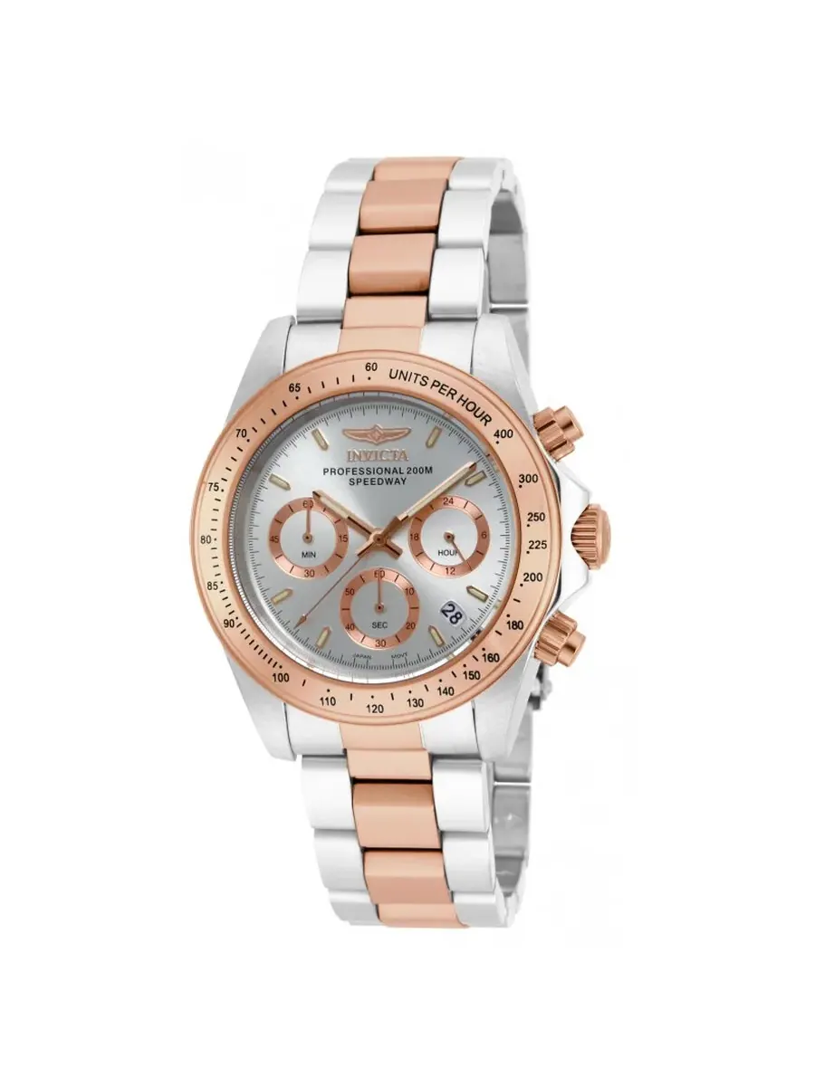 Мужские часы Invicta Speedway Chronograph с серебристым циферблатом и двухцветным корпусом, модель — изображение 1 из 1