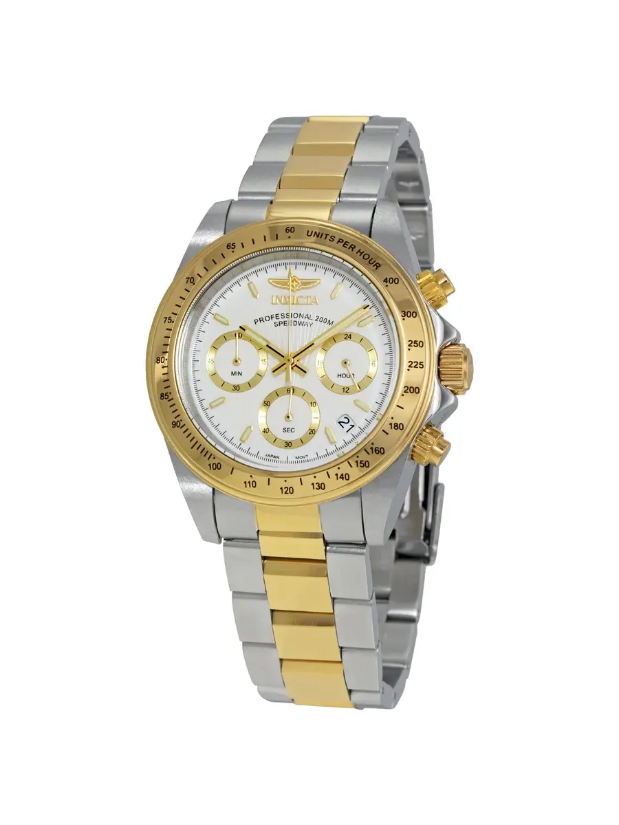 Мужские часы Invicta Speedway Chronograph с белым циферблатом, модель 9212 — изображение 1 из 4, оттенок золотистый