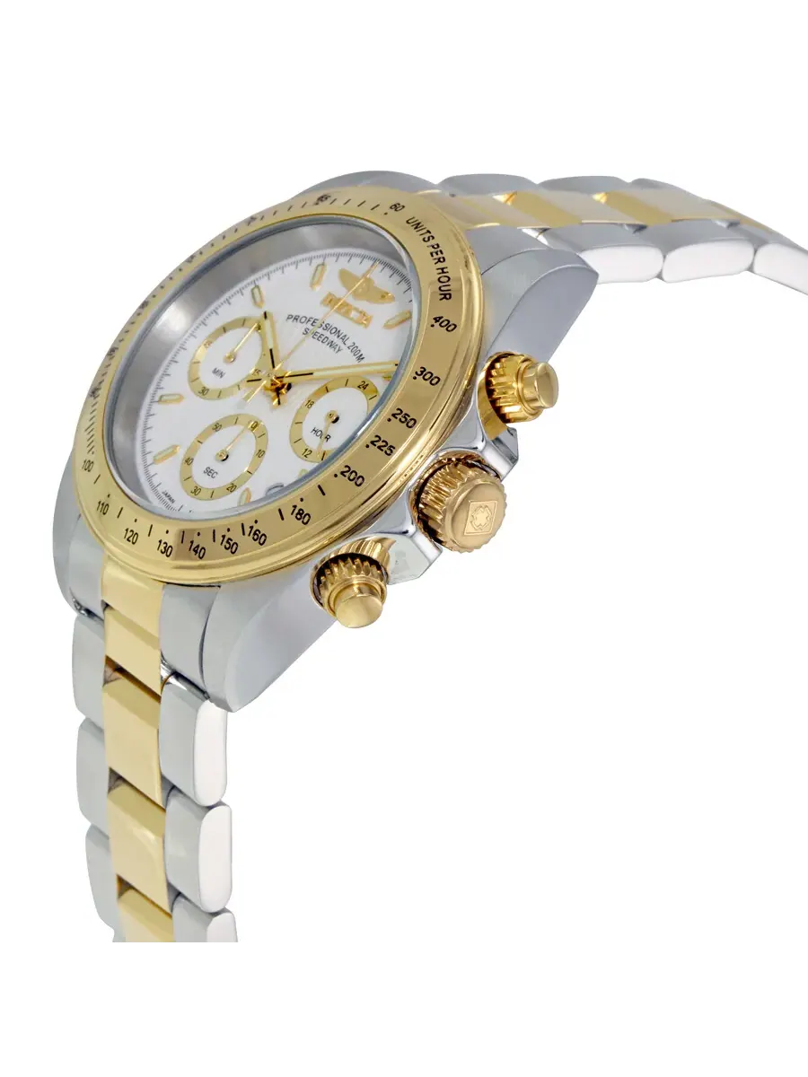 Мужские часы Invicta Speedway Chronograph с белым циферблатом, модель 9212 — изображение 2 из 4, оттенок золотистый