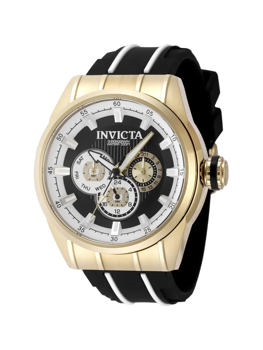 Мужские часы Invicta Speedway Quartz с черным циферблатом 49055 — изображение 1 из 1, оттенок золотистый