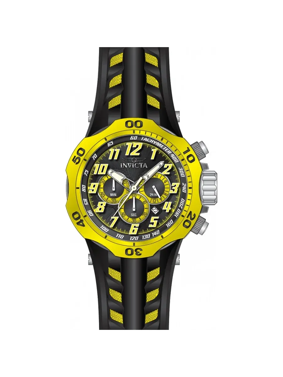 Мужские часы Invicta Venom Hydra Chronograph GMT Quartz 48236 — изображение 1 из 1, оттенок голубой-желтый черный