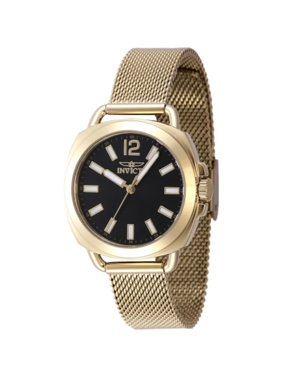 Женские часы Invicta Wildflower Quartz с черным циферблатом 47324 — изображение 1 из 1, оттенок золотистый