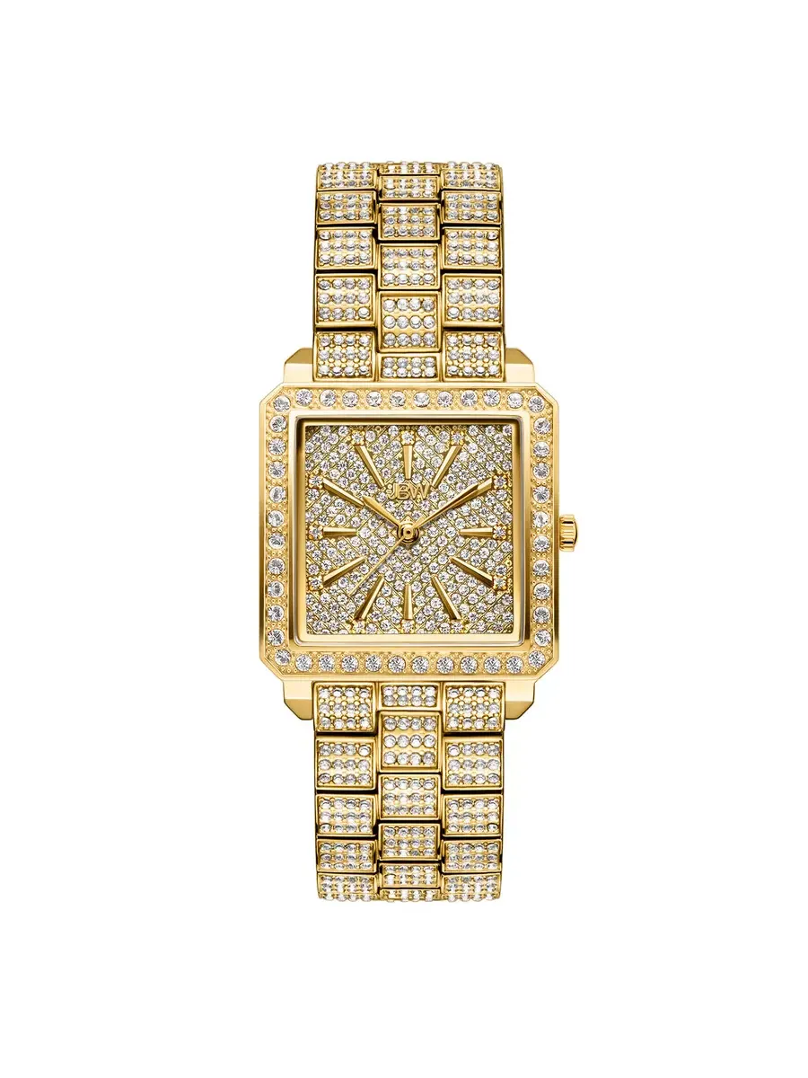 Женские часы JBW Cristal Quartz с бриллиантами и золотым циферблатом — изображение 1 из 7, оттенок золотистый