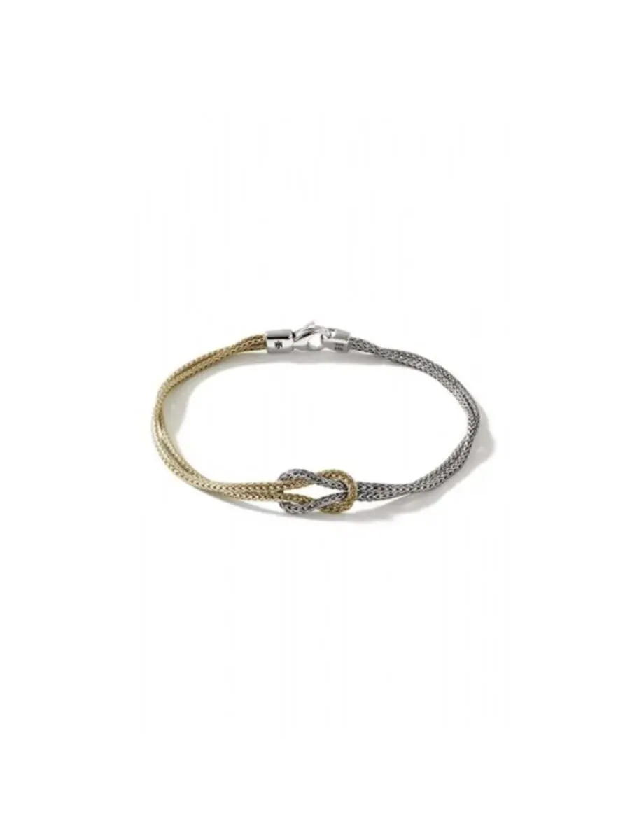 Браслет John Hardy Manah Classic Chain из 14-каратного желтого золота и стерлингового серебра с