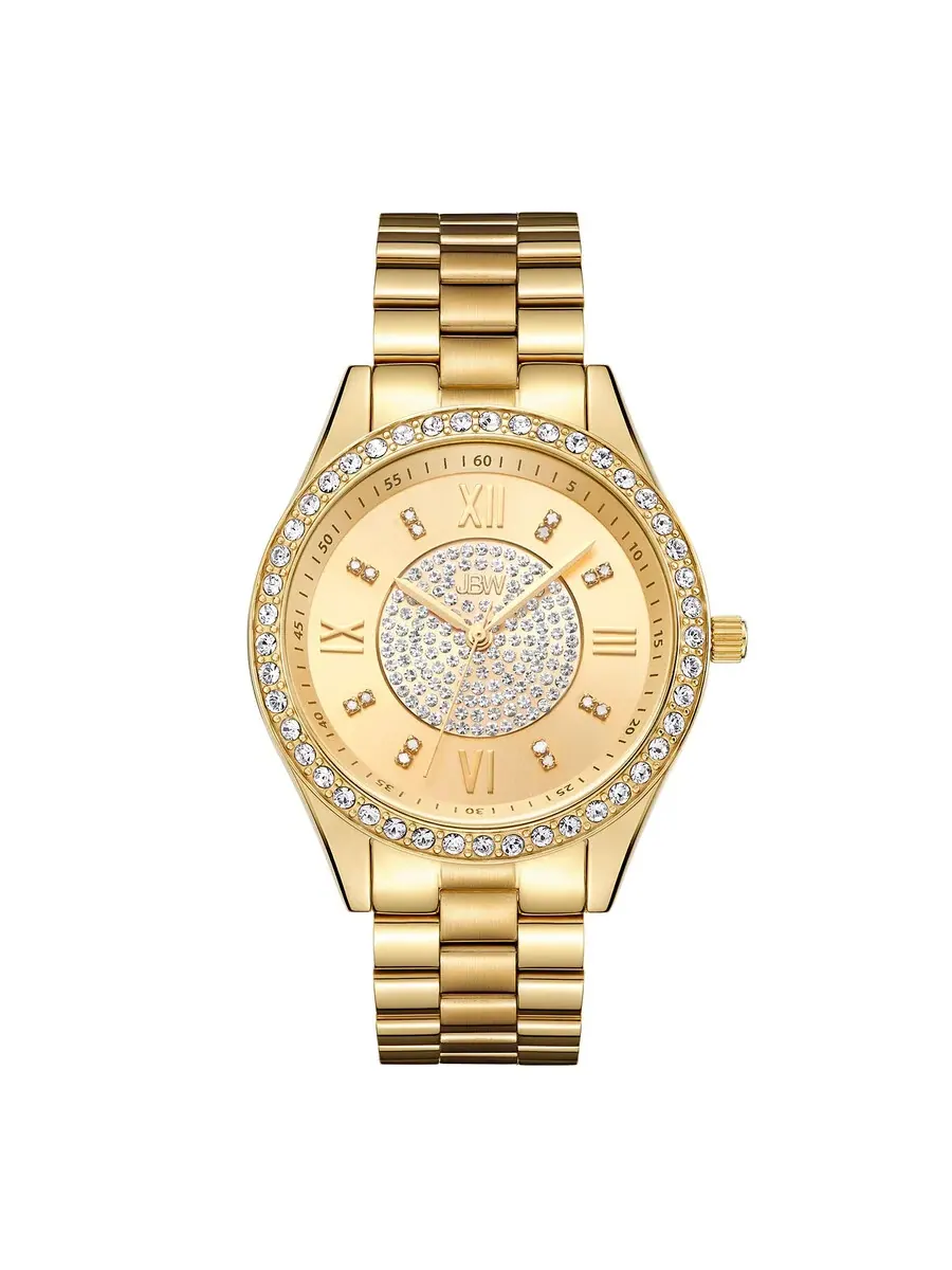 Женские часы JBW Mondrian Gold с золотым циферблатом и бриллиантом, корпус из нержавеющей стали с — изображение 1 из 3