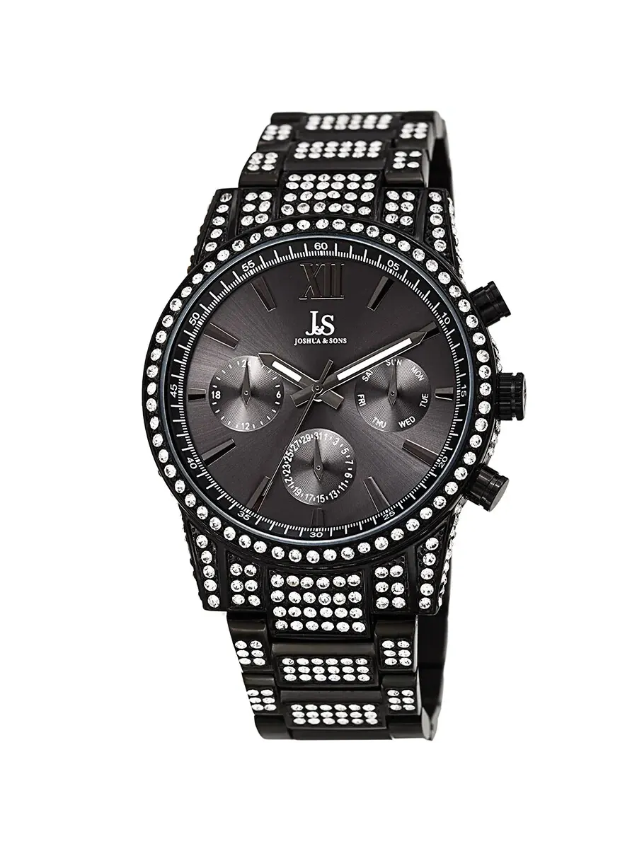 Мужские часы Joshua and Sons с черным циферблатом JX138BK