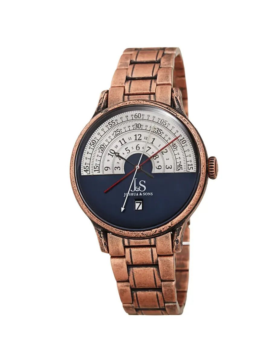 Мужские часы Joshua and Sons с синим циферблатом Date JX153RGBU