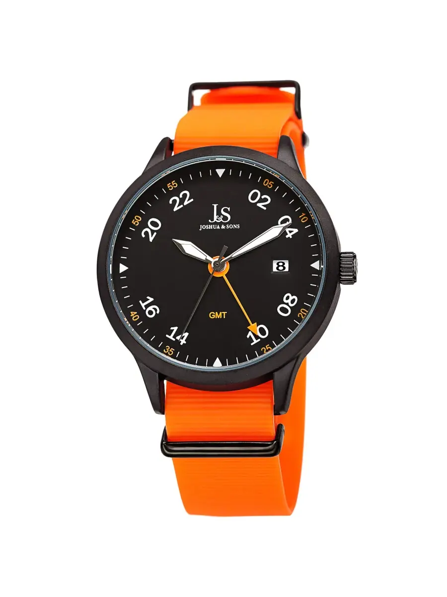 Мужские часы Joshua and Sons GMT с черным циферблатом JX147OR