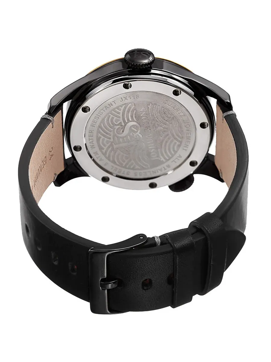 Мужские часы Joshua and Sons Quartz Black с двойным циферблатом JX118BKYG — изображение 3 из 4, оттенок черный