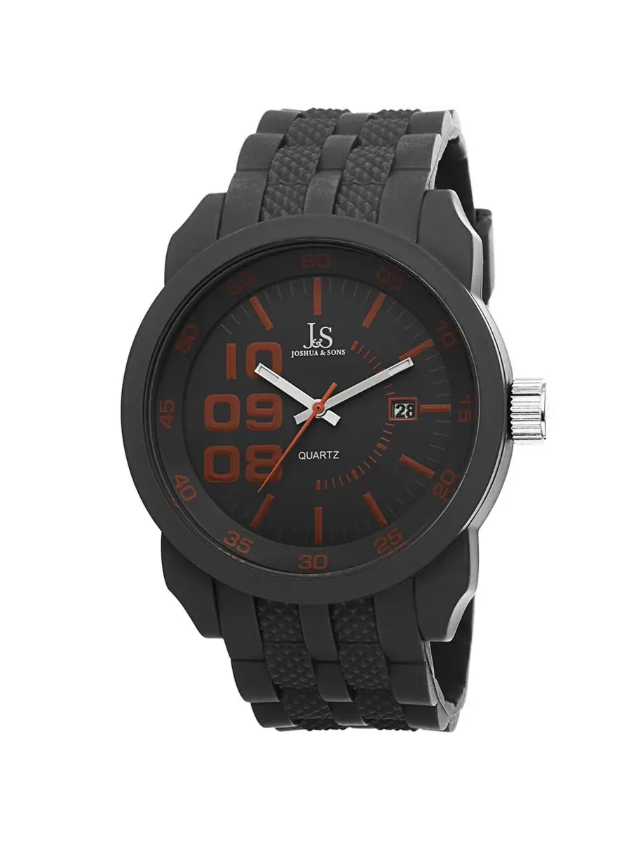 Мужские часы Joshua & Sons с серым циферблатом и серым силиконовым ремешком JS63GY Joshua And Sons