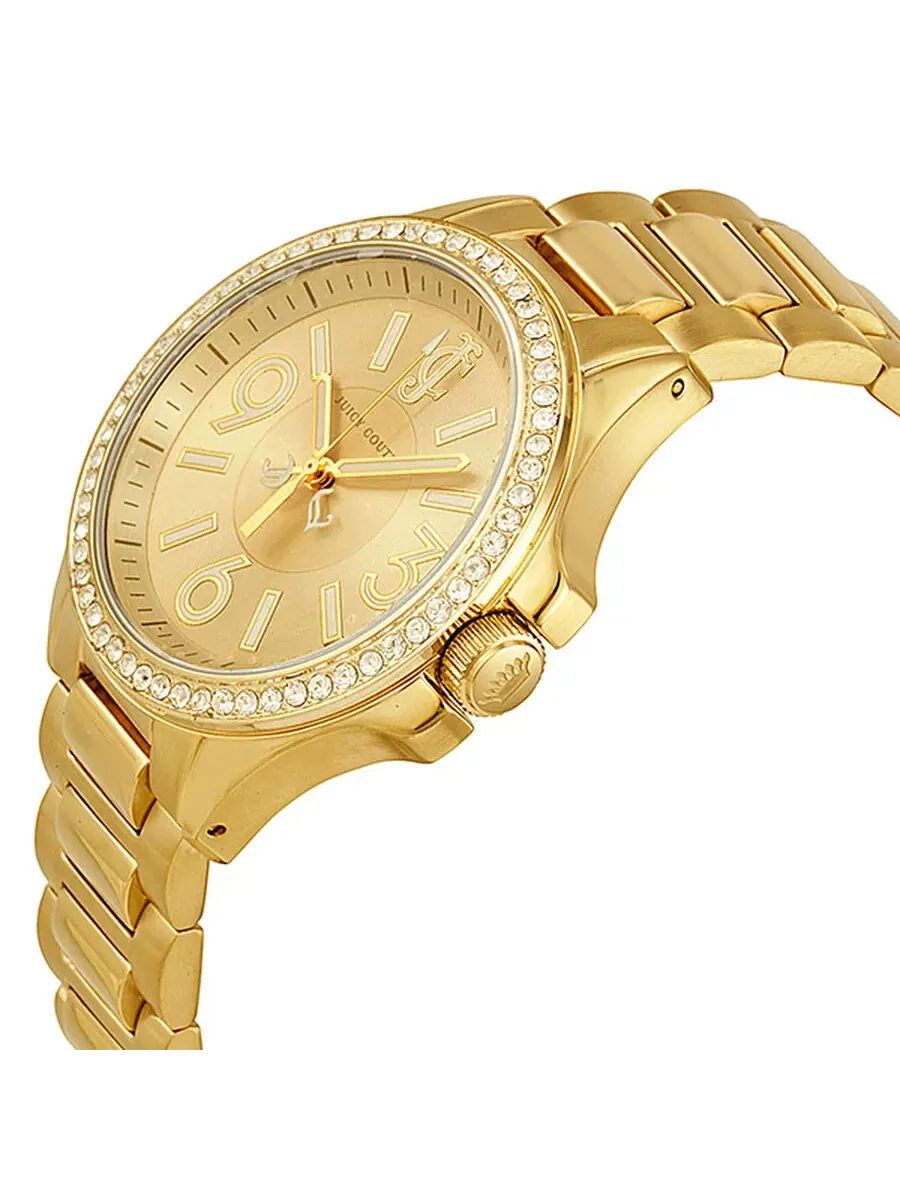 Женские часы Juicy Couture Jetsetter с золотым циферблатом, золотым покрытием из нержавеющей стали — изображение 2 из 4