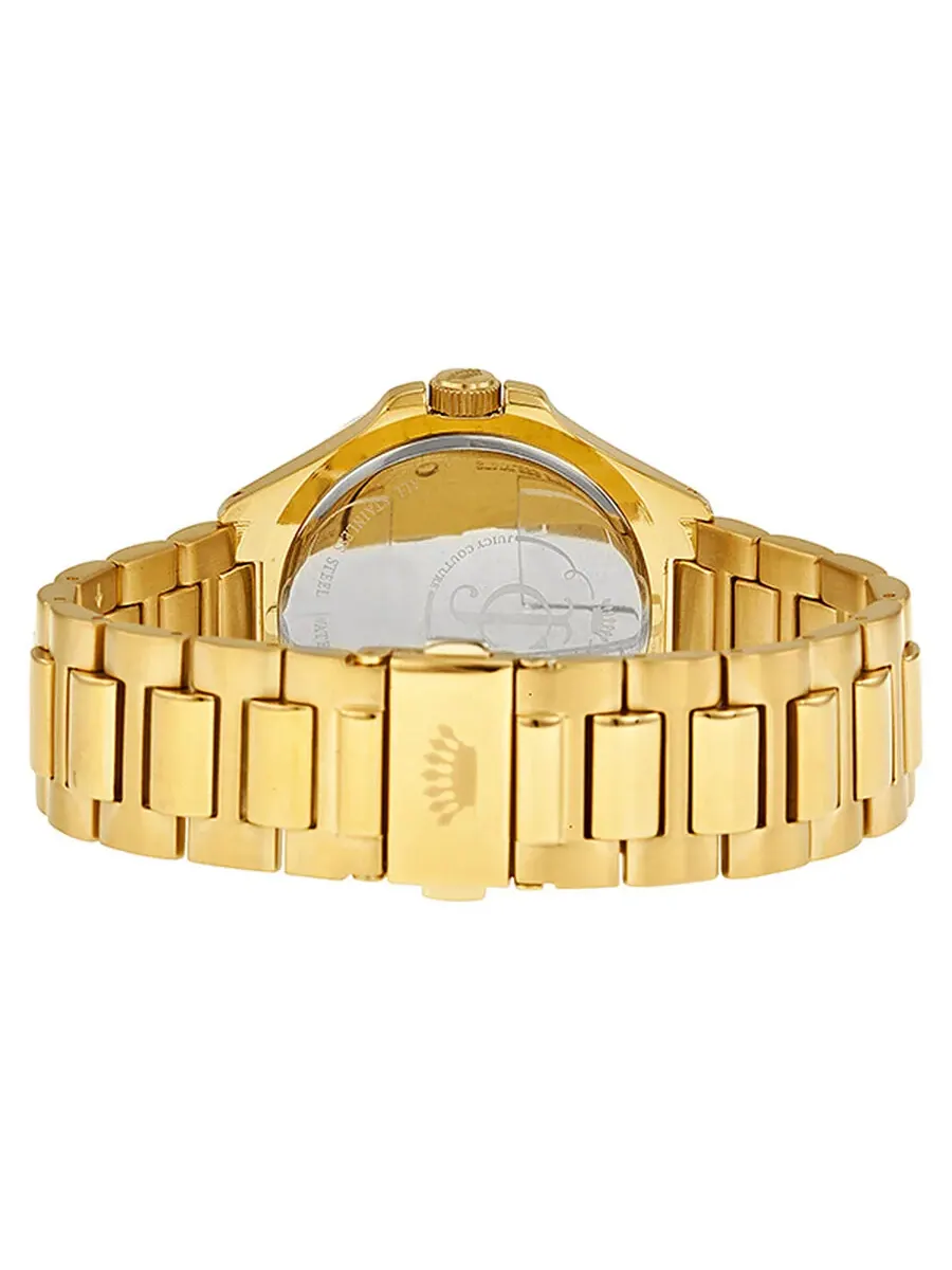 Женские часы Juicy Couture Jetsetter с золотым циферблатом, золотым покрытием из нержавеющей стали — изображение 3 из 4
