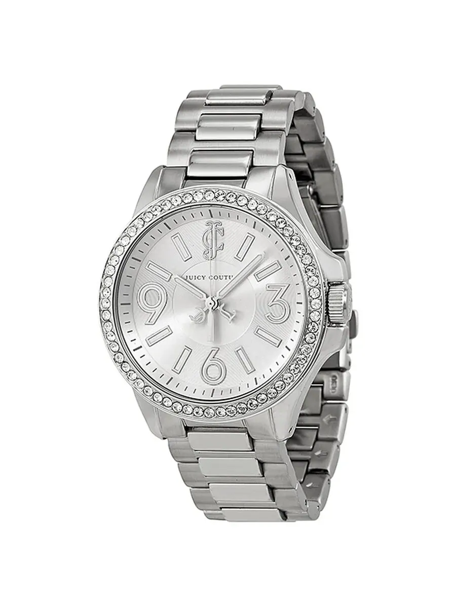Женские часы Juicy Couture Jetsetter с серебристым циферблатом, корпусом из нержавеющей стали и