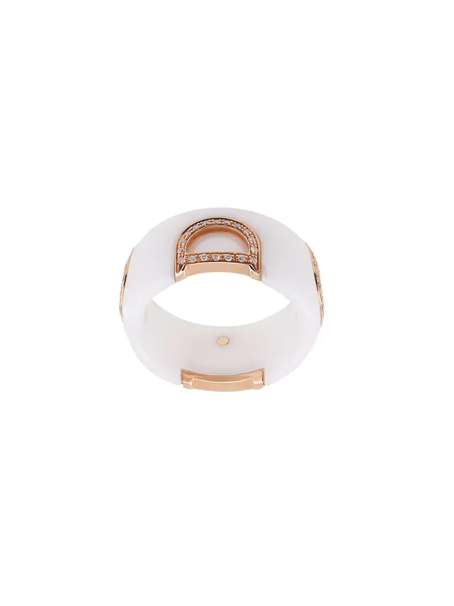 Кольцо Damiani D.Icon для женщин из белой керамики — изображение 2 из 3, оттенок розовый