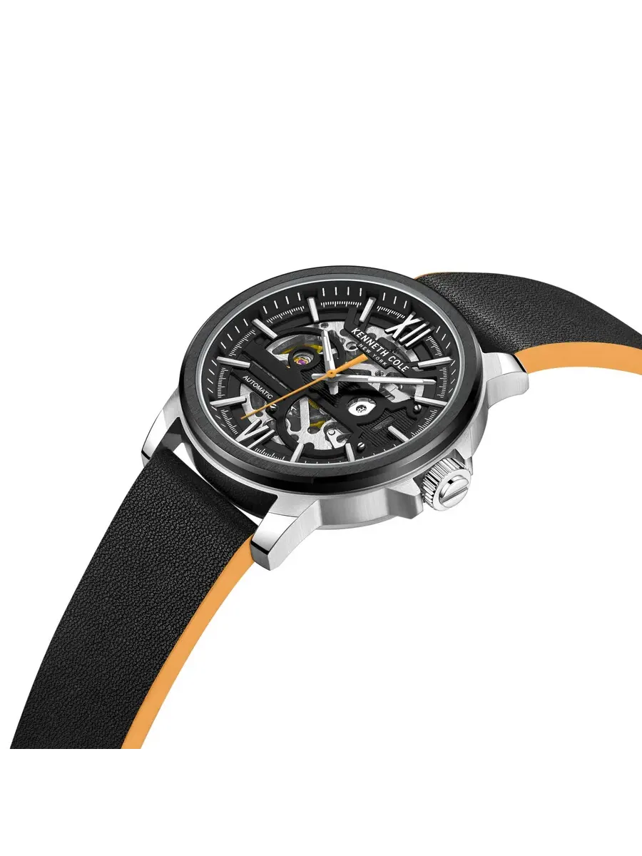 Мужские часы Kenneth Cole New York с автоматическим механизмом, черным скелетонированным — изображение 2 из 3, оттенок черный