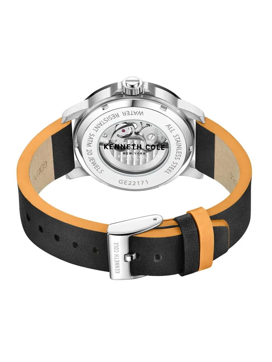 Мужские часы Kenneth Cole New York с автоматическим механизмом, черным скелетонированным — изображение 3 из 3, оттенок черный