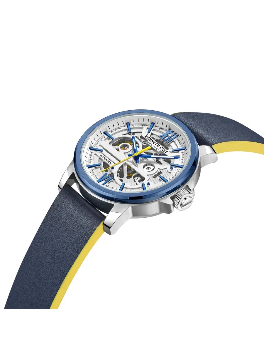 Мужские часы Kenneth Cole New York с автоматическим механизмом, белым скелетонизированным — изображение 2 из 3, оттенок синий