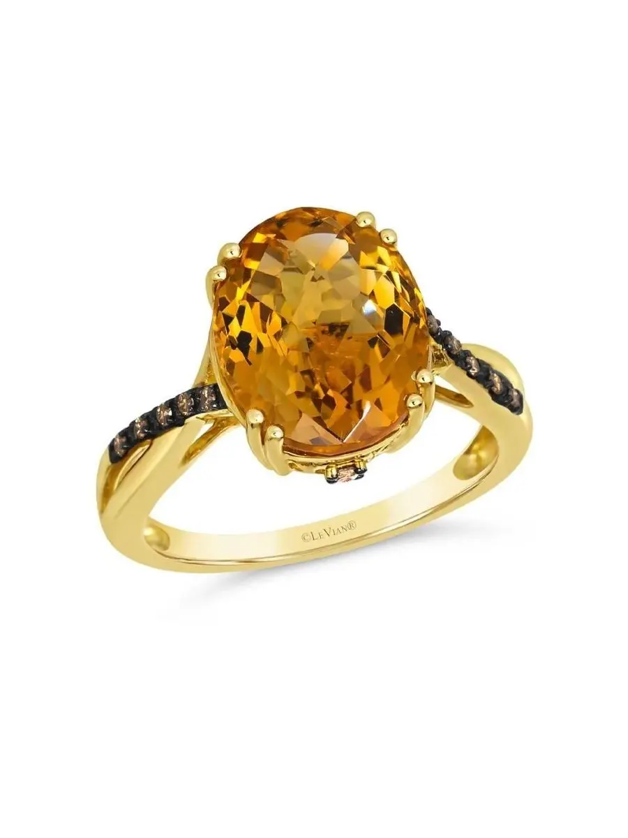 Женское полудрагоценное кольцо Le Vian с 4 1/4 карата коричного цитрина, установленного в