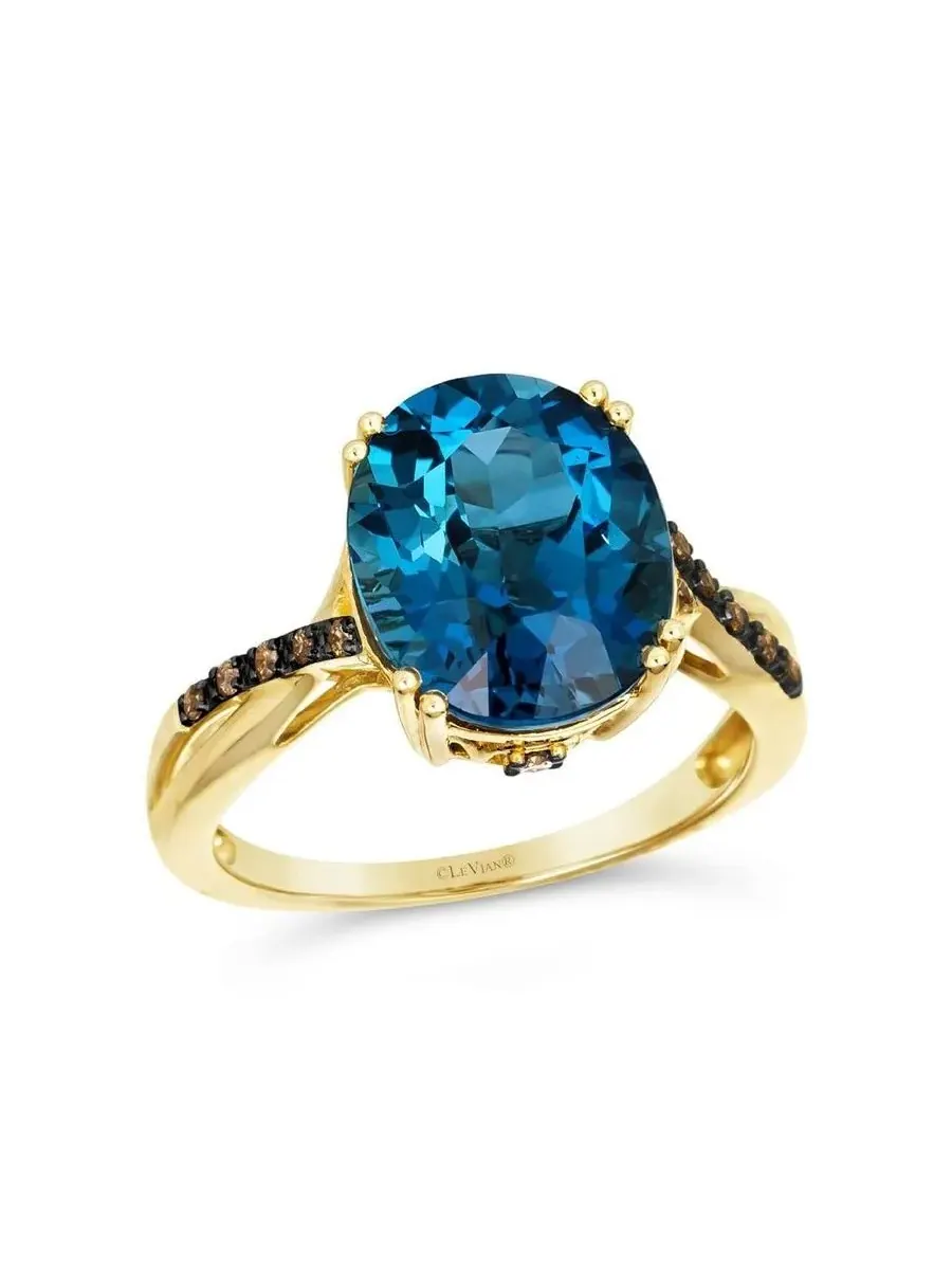 Женское кольцо Le Vian из полудрагоценных камней с 5 каратами глубокого синего топаза — изображение 1 из 1, оттенок синий