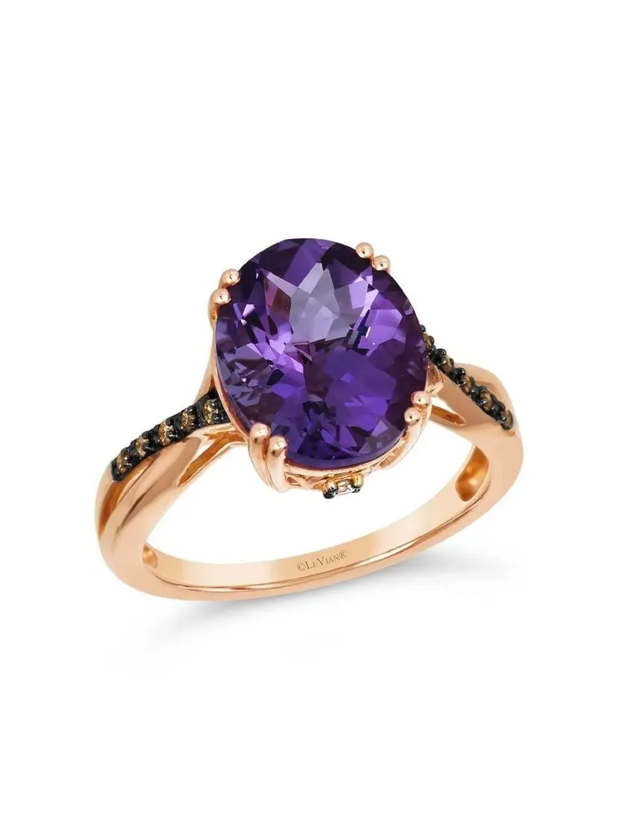 Женское кольцо Le Vian из полудрагоценных камней с 4 карата винного аметиста, установленного в