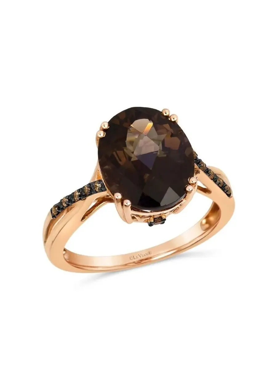Женское полудрагоценное кольцо Le Vian с 4 1/4 карата шоколадного кварца, установленного в — изображение 1 из 1