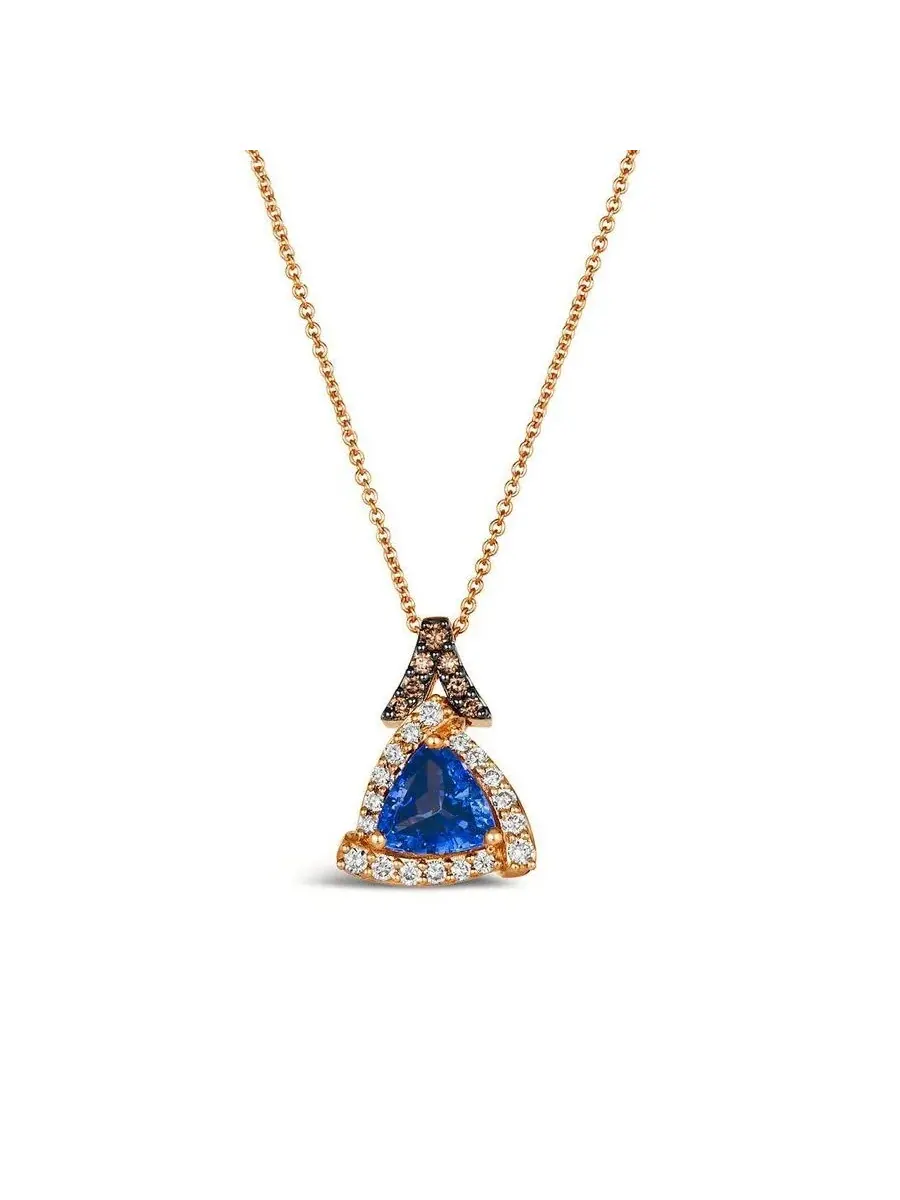 Комплект женских ожерелий Le Vian с голубым танзанитом Blueberry, выполненный из клубничного золота