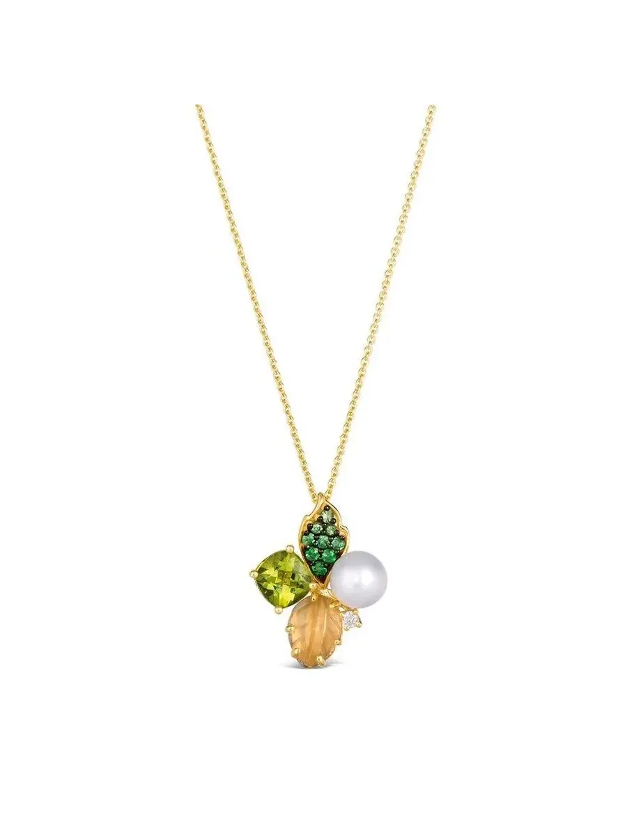 Ожерелье Le Vian Ladies с перидотом цвета зеленого яблока, установленные в 14-каратном медовом