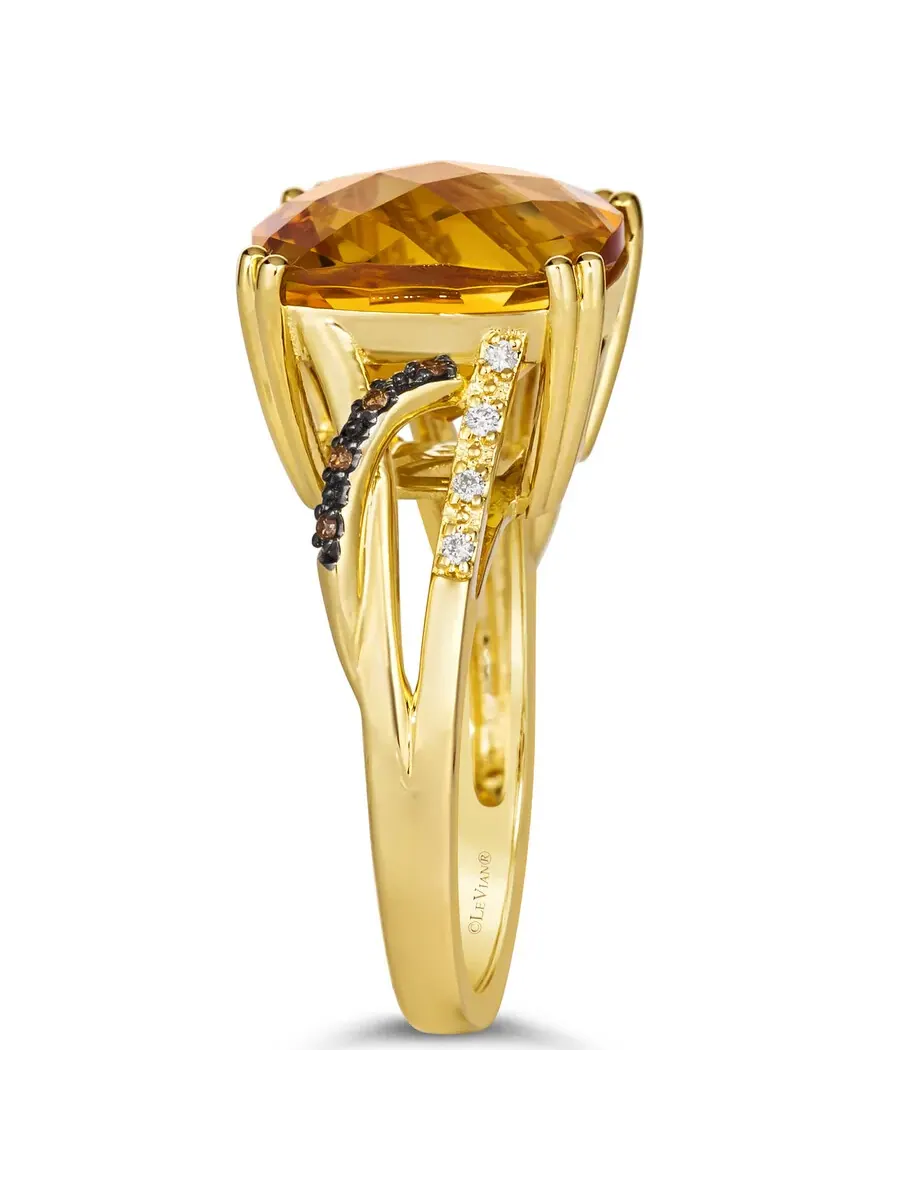 Женское полудрагоценное кольцо Le Vian с 6 3/4 каратаами коричного цитрина, установленное в — изображение 3 из 3
